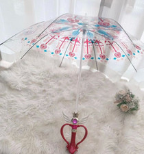 Sailor Moon Cosplay Umbrella Transparent Luminescent LED Light Parasol Props