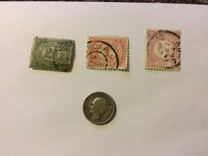 SILVER COIN Netherlands CURAÇAO 1944 WW2 & 3 STAMPS 1913 1876 1898 Lot