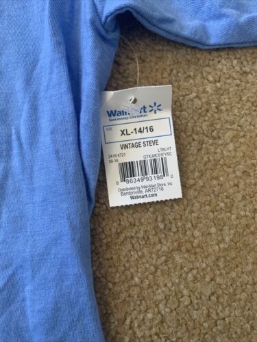 NEW Mojang Jinx Minecraft Boys Blue Steve Short Sleeve Shirt XL Blue 14/16 - Picture 3 of 3