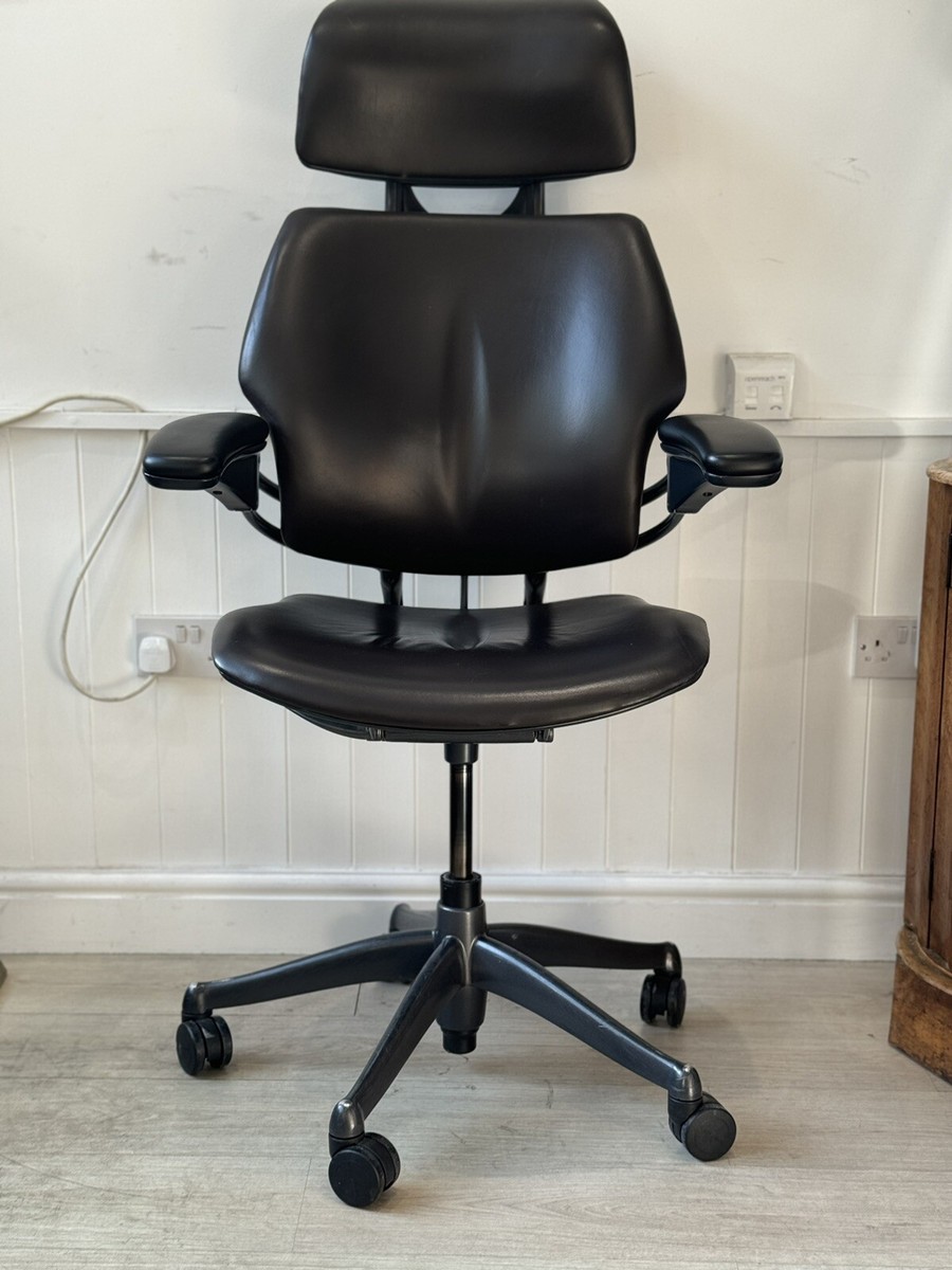 CHOCOLATE LEATHER HUMANSCALE FREEDOM ERGONOMIC OFFICE TASK CHAIR