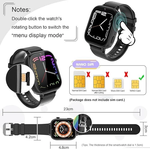 Kinder 4G Smartwatch mit Armbanduhr Phone Call GPS Ortungs Tracker SOS Kamera - Bild 7 von 42