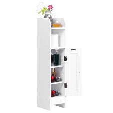 Slim Bathroom Storage Cabinet Toilet Side Cabinet with Door Adjustable Shelves