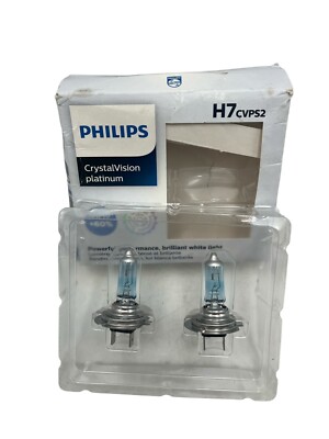2x- PHILIPS Crystal Vision Platinum H7 55W Lamp Bulbs NEW!