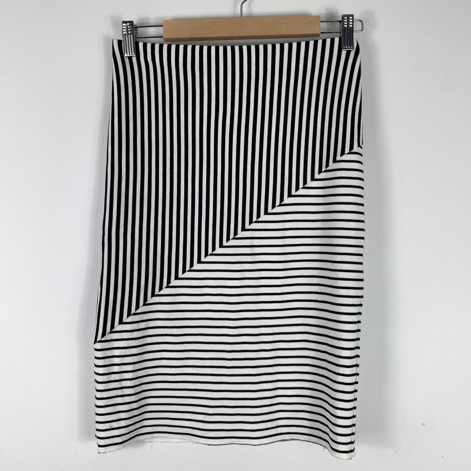 Sports Girl Mini Skirt - Medium, Black & White Striped Design