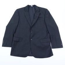 Jos. A Bank Suit Jacket 43R Charcoal Gray 100 Wool Gordan Pin Stripe Two Button
