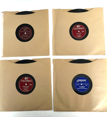 Four 78 RPM Records Boston Pops,Mantovani,Percy Faith,Les Compagnons La Chanson