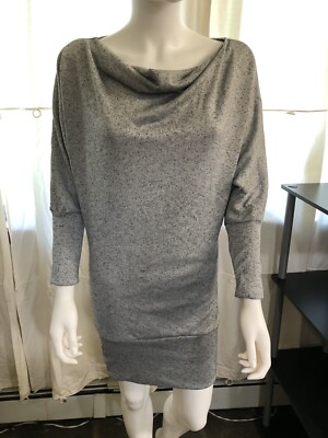 CASA LEE Womens Dress - Dolman Sleeves - Cowl Neck - Gray - Made in USA - Size M