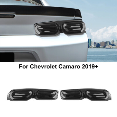 2x Rear Tail Light Lamp Decor Cover Trim For Chevy Camaro 2019+ Smoked Black