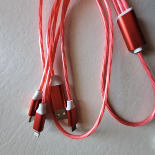 5PS 3 in1 LED Light Fast charger Cable USB Data Cable Charging For iPhone Type C - Picture 22 of 27