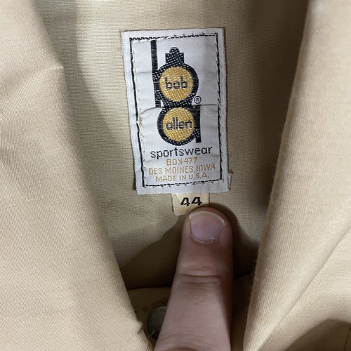 Bob Allen Sportswear camicia da caccia cachi uomo 44 USA manica lunga con cintura MACCHIATA - Foto 9 di 16
