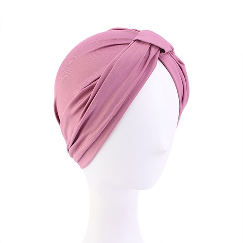 Women Muslim Hijab Islamic Bonnet Pleated Turban Hat Chemo Cap Head Wrap Scarf - Picture 40 of 48