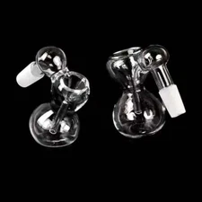 Mini Clear 14mm Male 45°Ash Catcher Heavy Glass Bong Gourd Water Pipe Attachment