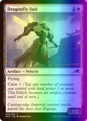MTG Magic the Gathering Dragonfly Suit (9/606) Kamigawa Neon Dynasty LP FOIL