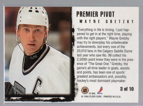 * WAYNE GRETZKY - 1995-96 Ultra - Premier Pivot #3 - Picture 2 of 2