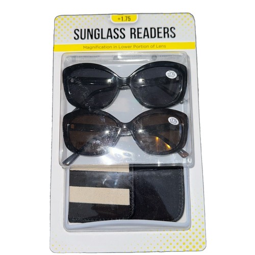 Schmale Flache Kunststoff - Lesebrille /-hilfe Mit Etui Schwarz Matt