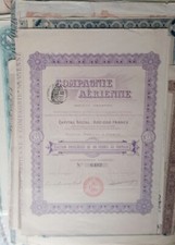 France Aviation'Compagnie Aerienne"  100 Francs Preferred Share