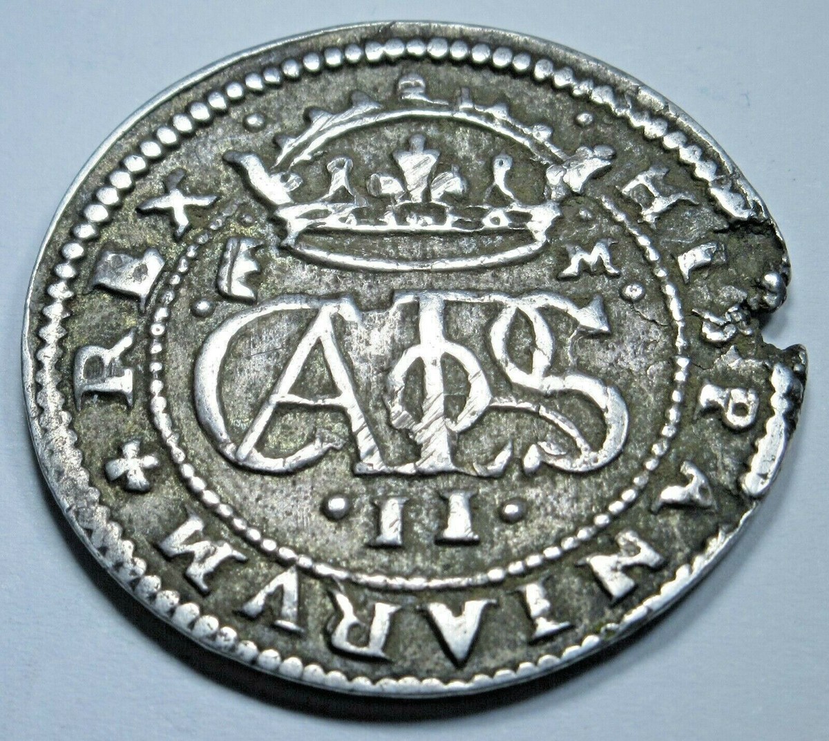 1682 Spanish Silver 2 Reales Genuine Antique XF 1600's Old