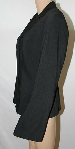 Escada Black Jacket Blazer Wool Blend Long Wide Cuffs Lined 8 M 40 - Picture 5 of 9