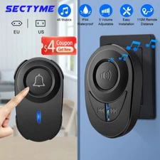 Intellige Wireless Doorbell Waterproof Smart Home Door Bell Flash Security Alarm