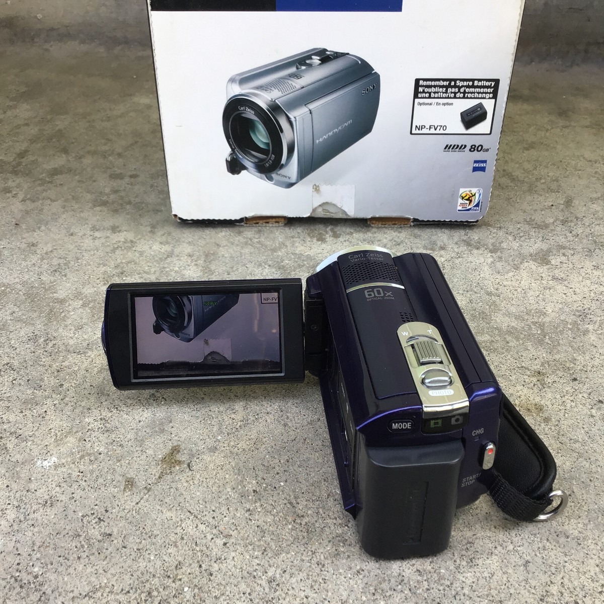Sony Handycam DCR-SR68 Video Digital Camcorder 60x Zoom Blue