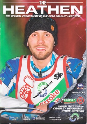 Cradley Heathens v Stoke 07/05/2018 Programme FREE UK POSTAGE