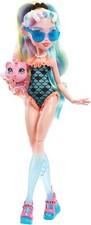 Monster High Lagoona Blue Streaked Hair Beach Fashion Doll w/Pet Piranha 