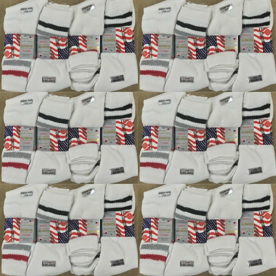 FRESH FEEL 60 PAIRS OF MENS WHITE SPORT SOCKS ASSORTED SIZE 6-11 WHOLESALE JOB LOT