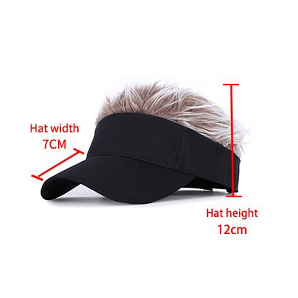 Golf Baseball Cap with Fake Hair Cap Sun Visor Toupee Hats Mens Spiked