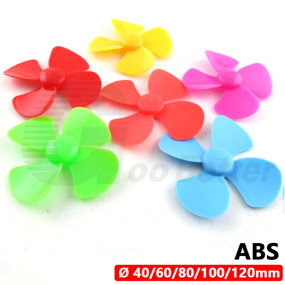4-Blatt Propeller Kunststoff Lüfterblatt 40-120 mm Zum Selbermachen Spielzeug Wind Modell Flugzeug Boot Teile