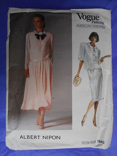 Vintage 1987 VOGUE Sewing Pattern 1842 American Designer ALBERT NIPON Size 12 - Bild 1 von 2