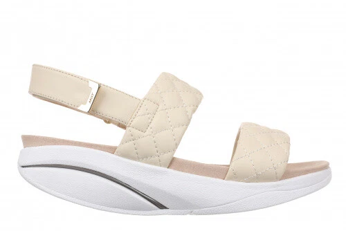 MBT Donna KB300 Sandalo (Livello 3 Rocker Tacco Anello Cinturino Nappa Crema