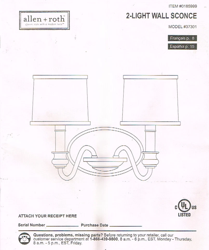 Aplique de pared con 2 luces de iluminación tela de lino sombras brazo de desplazamiento bronce frotado con aceite Foto 2 de 2