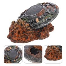 Fish Tank Decor UFO Wreck Ornament Aquarium for Decor Landscaping Adornment