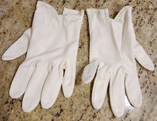 Vintage Neiman Marcus Off White Cotton Stretch 7.5" Gloves. 7 1/2 Medium. Italy