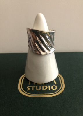 Vintage RLM Studio 925 Sterling Silver Fluted Ring Size 5.5 Nice 
