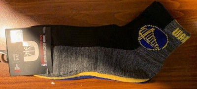 Icebrands Size 9-13 Men's Quarter Cut Socks Golden State Warriors 3 Pair NIP