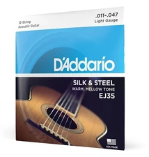D'Addario EJ35 Silk & Steel Acoustic Folk Guitar Strings 12-string set 11-47