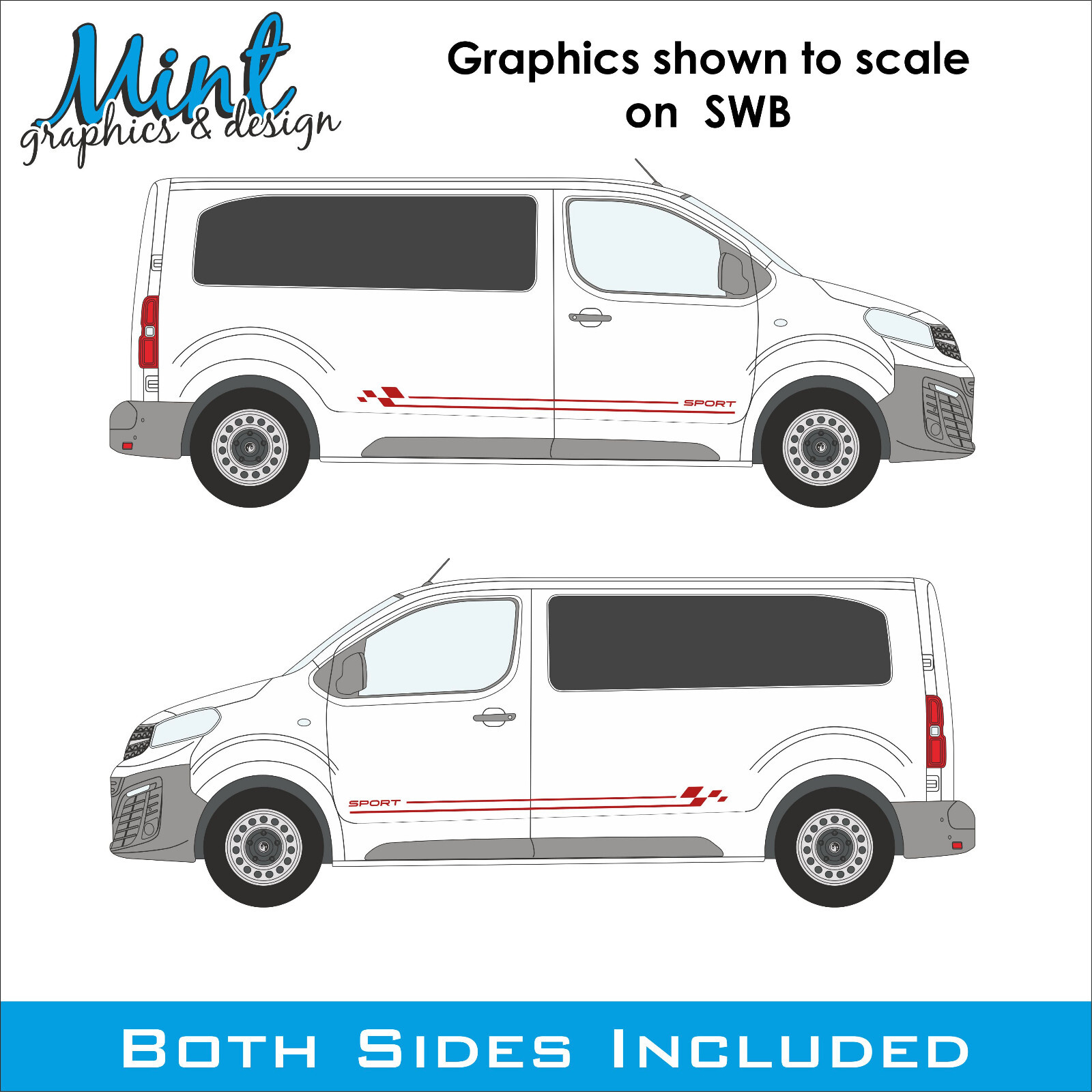 Vauxhall Vivaro SWB / LWB Stripes Decals Sticker Van Graphics FREE P&P 446 thumbnail 3