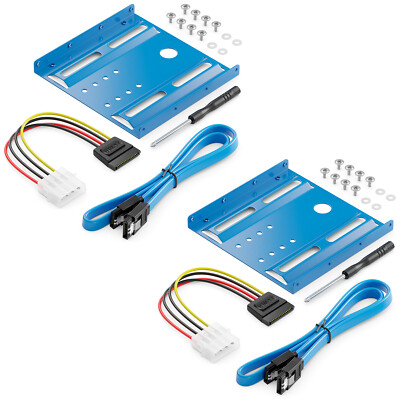 2x Einbaurahmen Set für 2,5'' SSD HDD Festplatten PC Computer Halterung Adapter