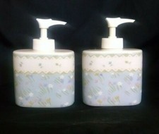 Vintage Rare Collectible 2 Piece Porcelain Lotion Soap Dispenser Pump Bottle Set