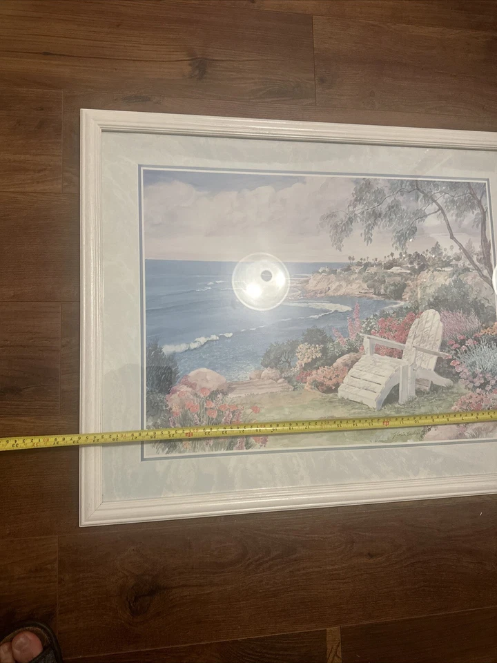 Vintage Balcony Near The Sea Wall Art Vintage Framed Canvas Print Vintage Decor - Image 4 of 4