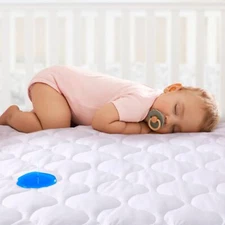 Waterproof Crib Mattress Protector, Quilted Crib Mattress Pad Cover Soft 