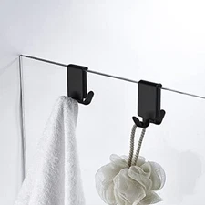 Double Hooks for Glass Shower Door Towel Hooks Over The Bathroom Glass Wall 0...