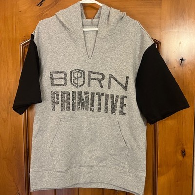 Born Primitive Mens Sweatshirt Hoodie Small Grey Black No Weight Classes Jungle