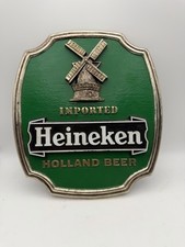 Vintage Heineken Holland Beer Imported Bar Sign Plaque Counter Display 9”