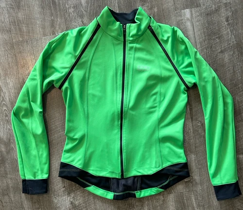 Gore Bike Wear Green Windstopper Soft Shell Cycling Performance Zip Up Jacket M