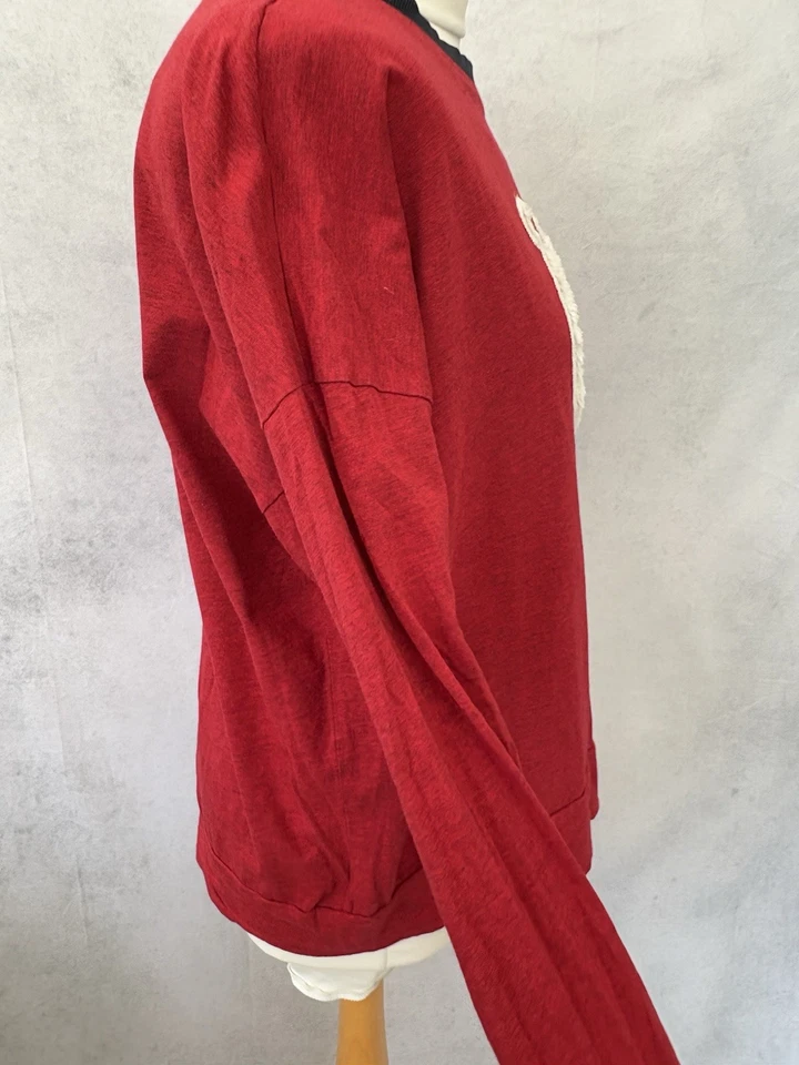 Red Bear Pyjama Top Size M Next Long Sleeve Cotton Blend Women’s  - Image 4 of 4