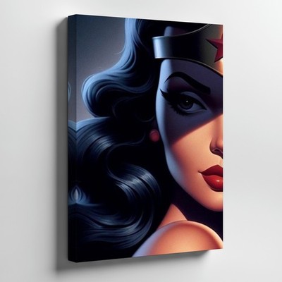 Mystical Woman Half Face Portrait Canvas Wall Art Illustration Decor Print