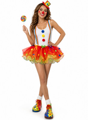 Clown Tutu Halloween Kostüm Regenbogen Kostüm Rock frech Karneval Rave Erwachsene