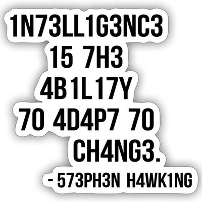 Stephen Hawking Intelligence Zitat Leetspeak Aufkleber Sticker, max. 10 x 10 cm